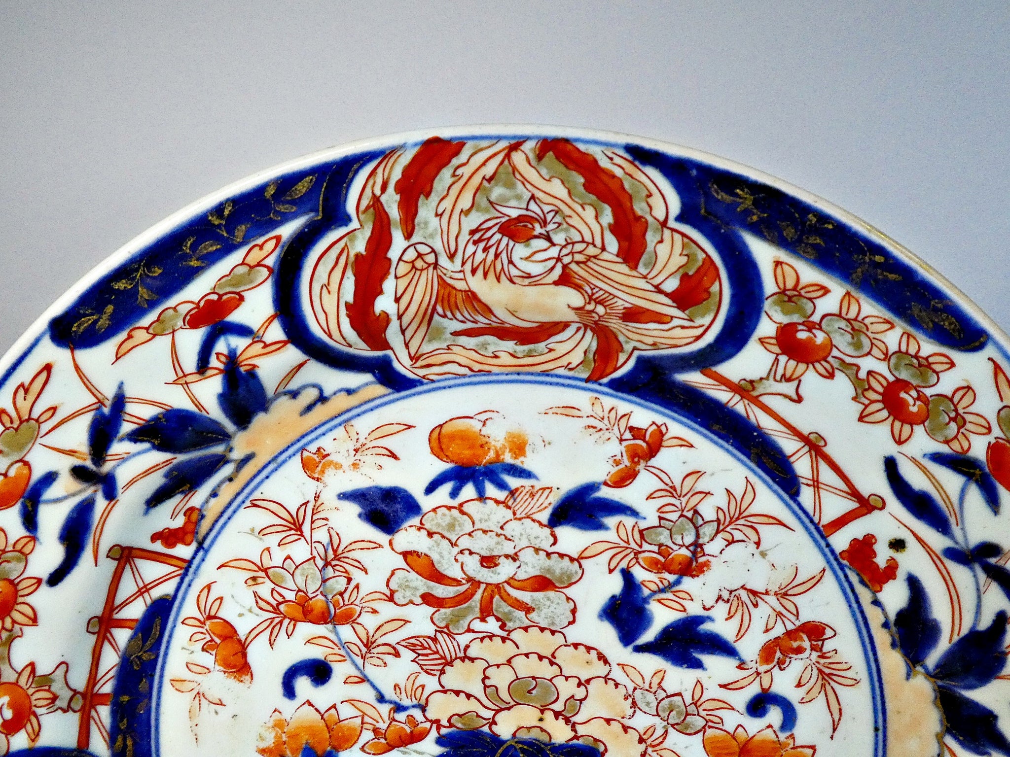 元禄伊万里 鳳凰に花籠図 金襴手 九寸皿 – n3curio