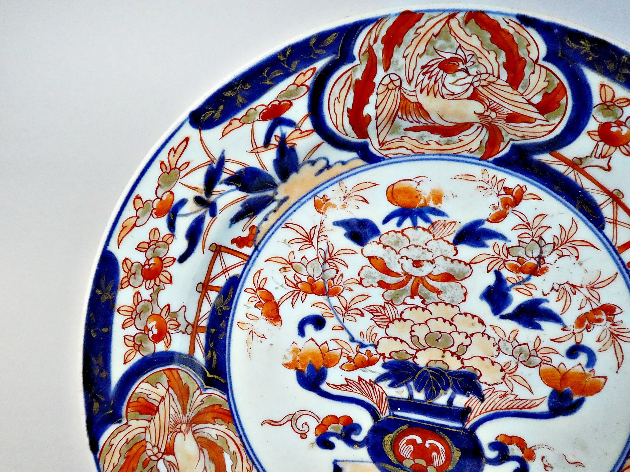 元禄伊万里 鳳凰に花籠図 金襴手 九寸皿 – n3curio