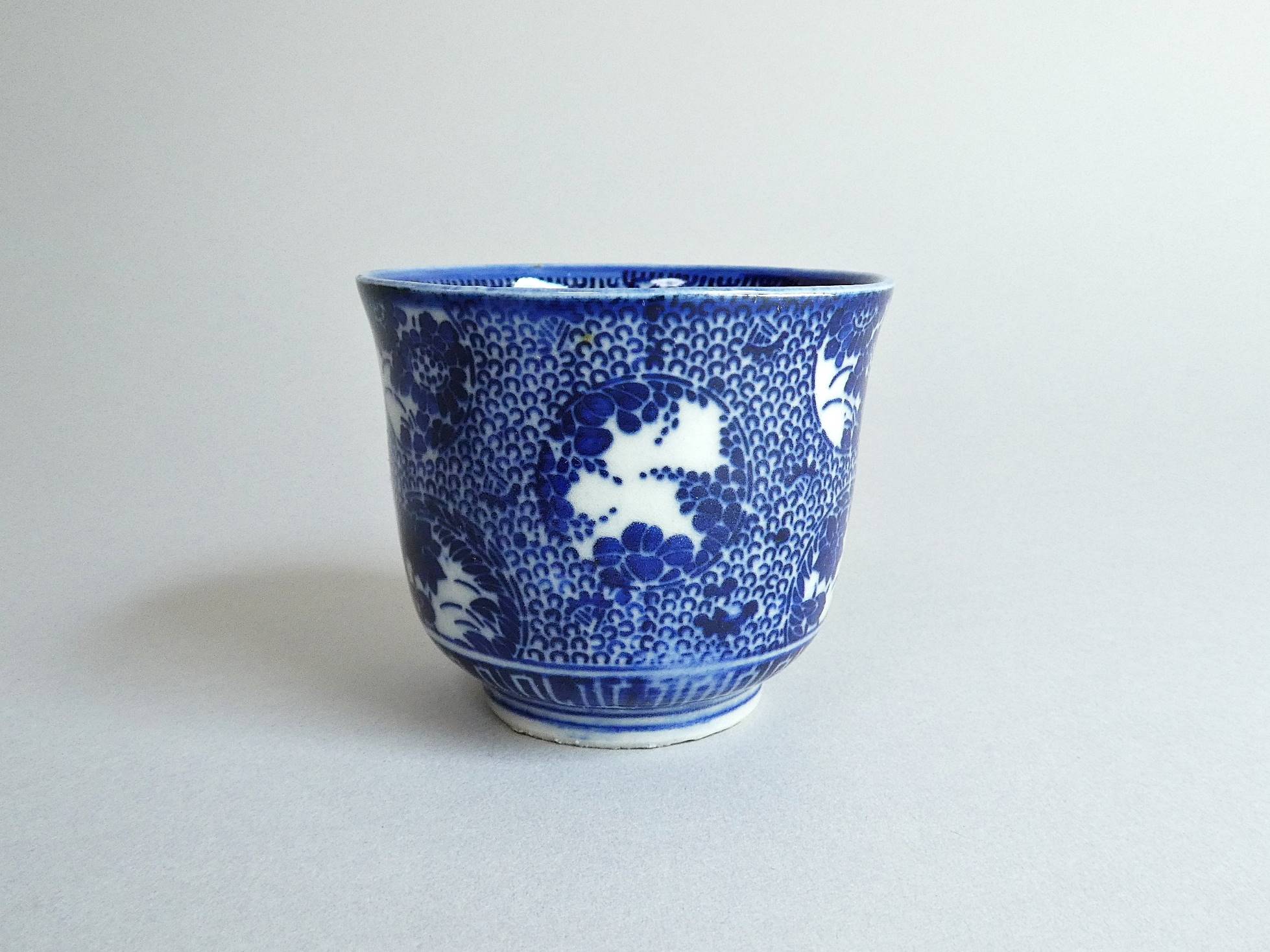 印判 微塵唐草に丸文 花の図 湯呑 10客 そば猪口 蕎麦猪口 ベロ