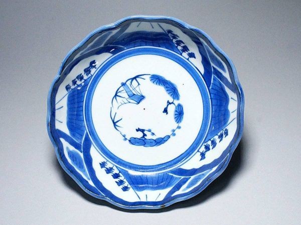 古伊万里　膾皿　10枚　富士の図　輪花　　