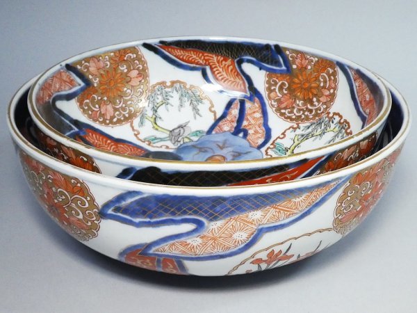 色絵鷺の図鉢