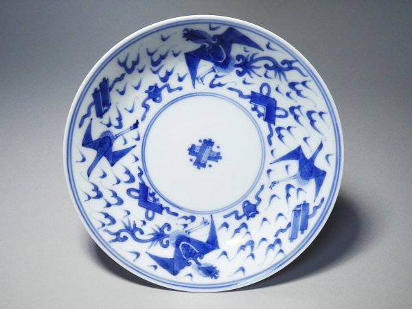 Kasho Hirado 6-inch plate 10 pieces Jewel phoenix Treasure tsukushi crest dyed